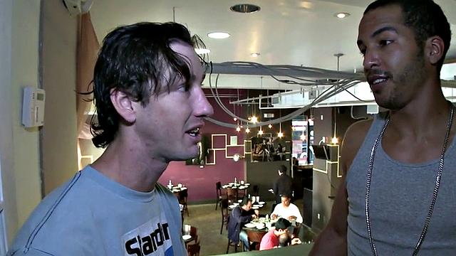 Public bareback by white dude & his tattooed friend - doggystyle, handjob, and more!