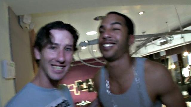 Public bareback by white dude & his tattooed friend - doggystyle, handjob, and more!