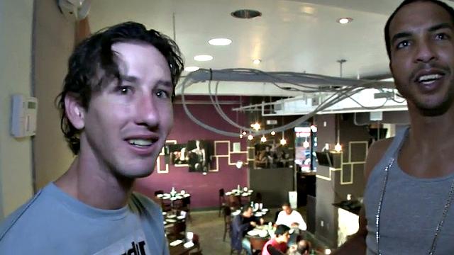 Public bareback by white dude & his tattooed friend - doggystyle, handjob, and more!