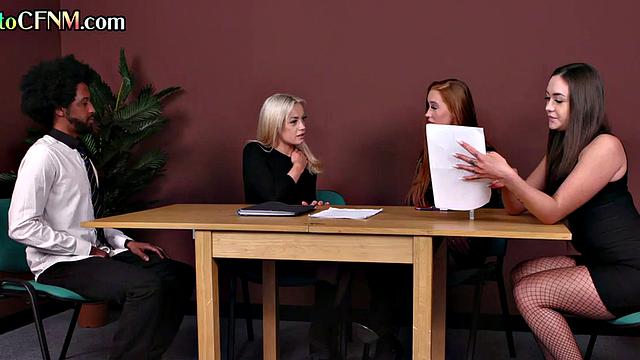 Office ladies jerking guy