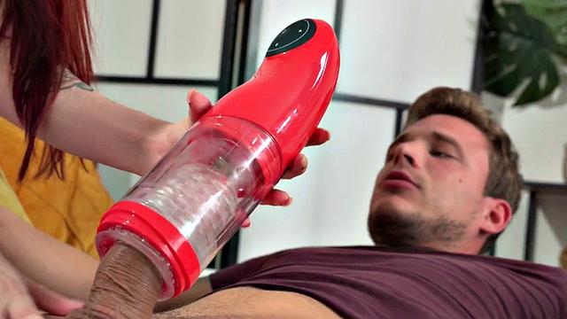 Kinky redhead with small tits gets her bald pussy drilled by a hard dick