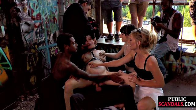 Slut humiliated in public