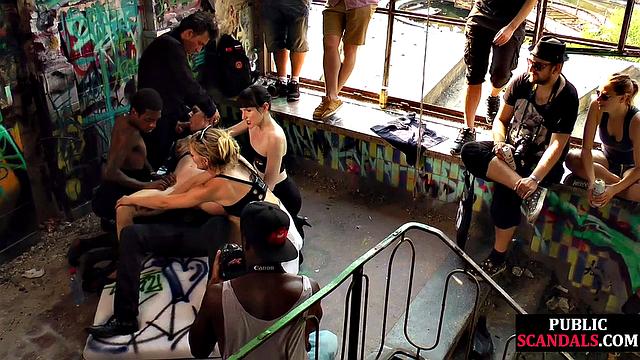 Slut humiliated in public