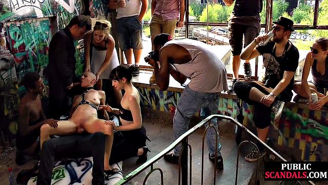 Slut humiliated in public