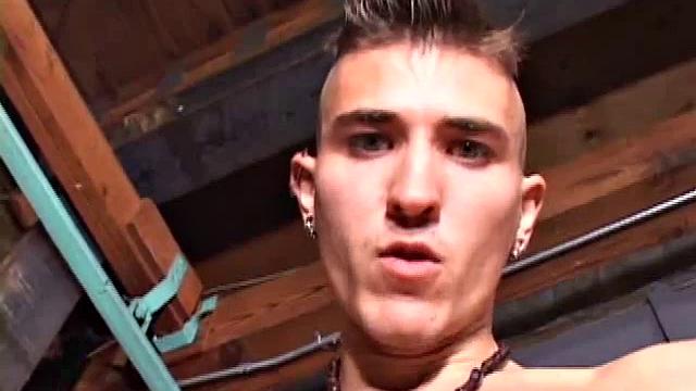 Tyler Ridgestone invites us to join him in a wank. With everyone watching, he strips down and starts to stroke his dick. After some serious stroking Tyler drops a big warm cum load from the rafters.