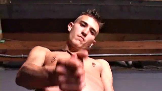 Tyler Ridgestone invites us to join him in a wank. With everyone watching, he strips down and starts to stroke his dick. After some serious stroking Tyler drops a big warm cum load from the rafters.