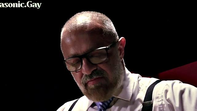 Dominant mason DILF assfingering bottom before spanking