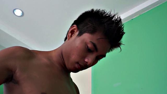 Skinny Asian doggystyled after outdoor blowjob