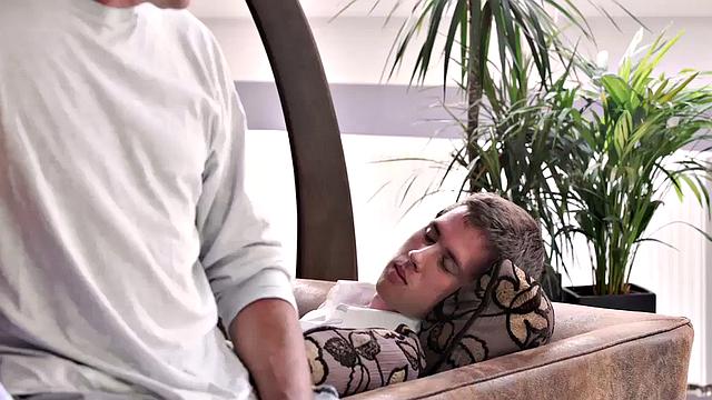 DADDY4K. Old man and comely blonde have anal sex near her BF