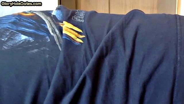 Moustache amateur doggystyled in gloryhole