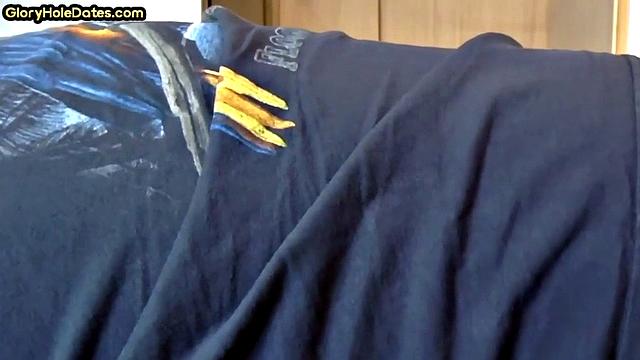 Moustache amateur doggystyled in gloryhole