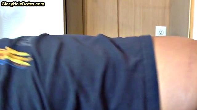 Moustache amateur doggystyled in gloryhole