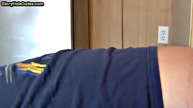 Moustache amateur doggystyled in gloryhole