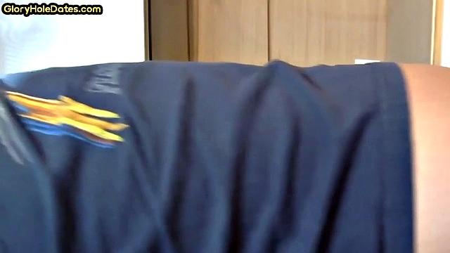 Moustache amateur doggystyled in gloryhole