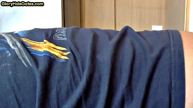 Moustache amateur doggystyled in gloryhole