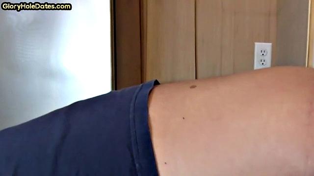 Moustache amateur doggystyled in gloryhole