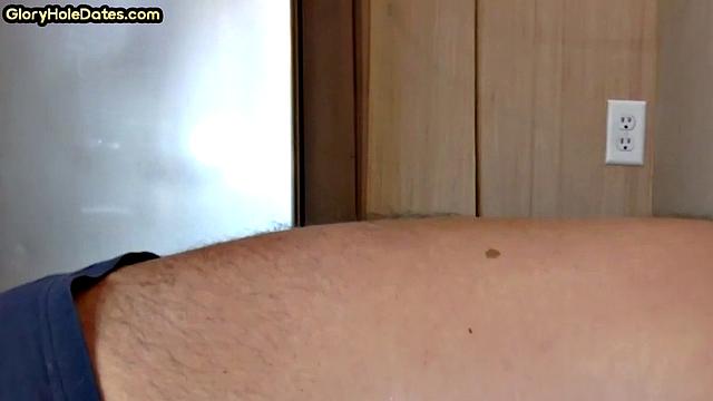 Moustache amateur doggystyled in gloryhole