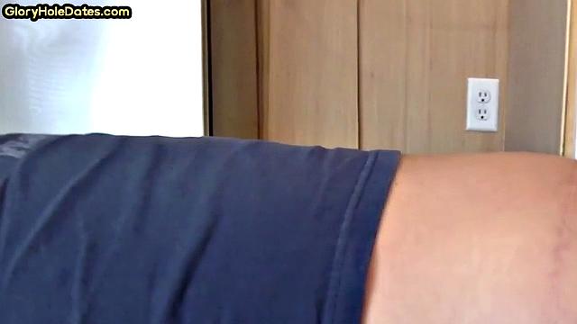 Moustache amateur doggystyled in gloryhole