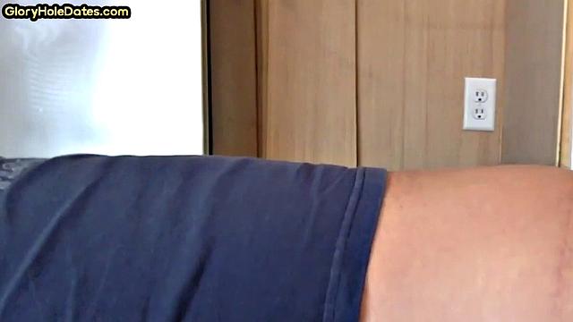 Moustache amateur doggystyled in gloryhole