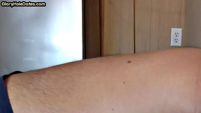 Moustache amateur doggystyled in gloryhole