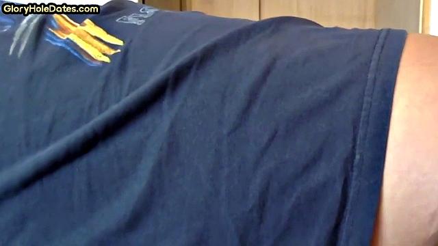 Moustache amateur doggystyled in gloryhole