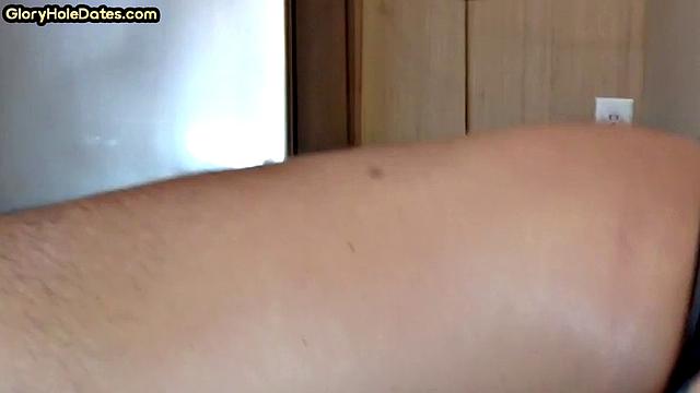 Moustache amateur doggystyled in gloryhole