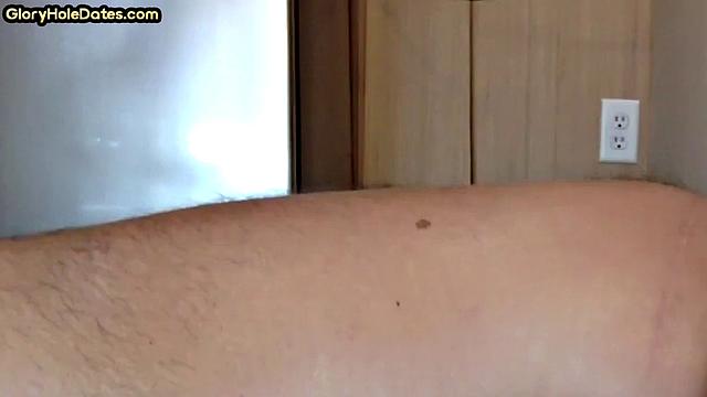 Moustache amateur doggystyled in gloryhole