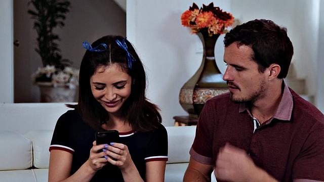 Dirty stepsis rides stepbrother after his dick is sucked