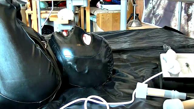 Busty Cougar Angel Eyes sucks and jerks slave boy