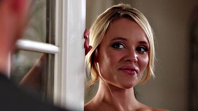 Busty bathing girlfriend drilled from behind in duo