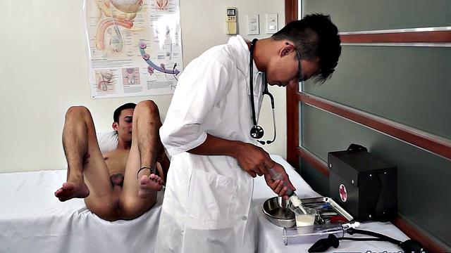 Pervert doctor fucks twink