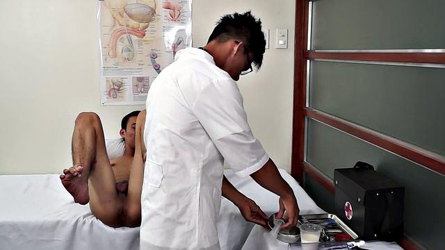 Pervert doctor fucks twink