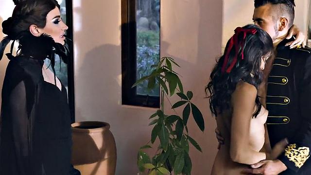 Transsexual fucks on big dick wildly