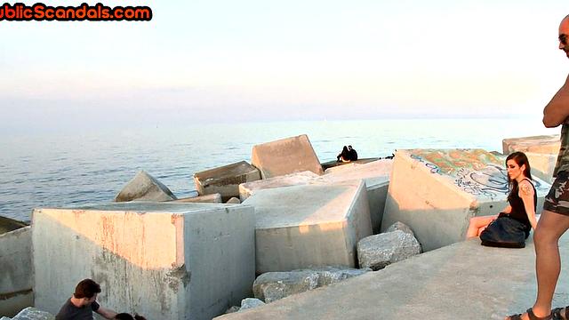 Real public anal deepthroats hard cock outdoor