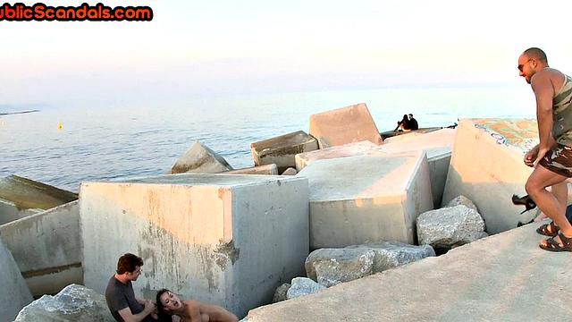 Real public anal deepthroats hard cock outdoor