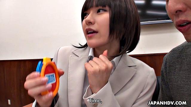 Shiori Uehara and Sena Sakura are fucked in a courtroom four-way