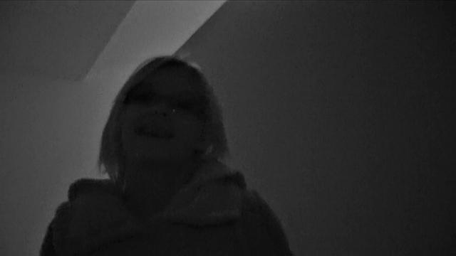 Sexy glasses babe fucks on public stairwell