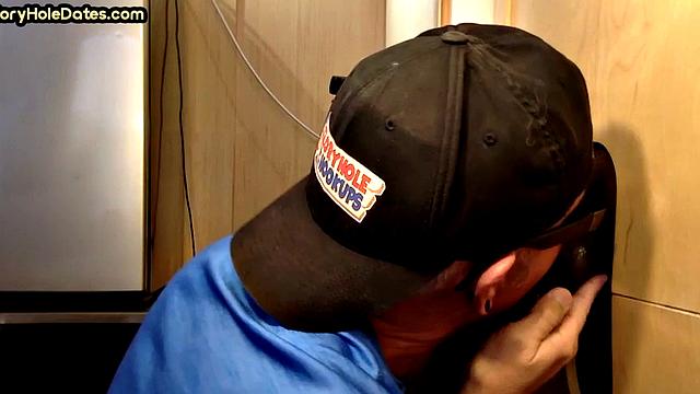 Greedy gloryhole DILF sucks black cock till cum in mouth