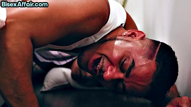 Cockhungry ink babe teasing 2 guys