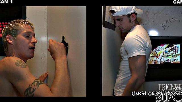 Real straight dude gloryhole sucked by gay until cumshot