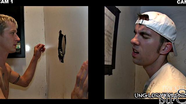 Real straight dude gloryhole sucked by gay until cumshot