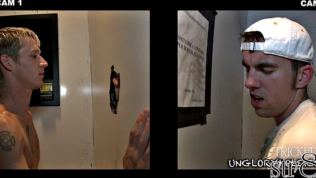 Real straight dude gloryhole sucked by gay until cumshot