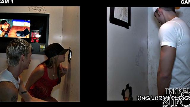 Real straight dude gloryhole sucked by gay until cumshot