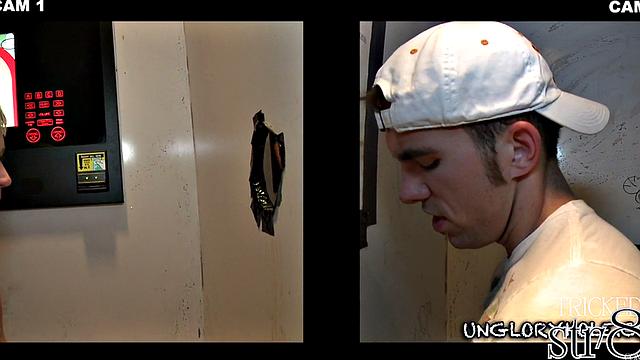 Real straight dude gloryhole sucked by gay until cumshot