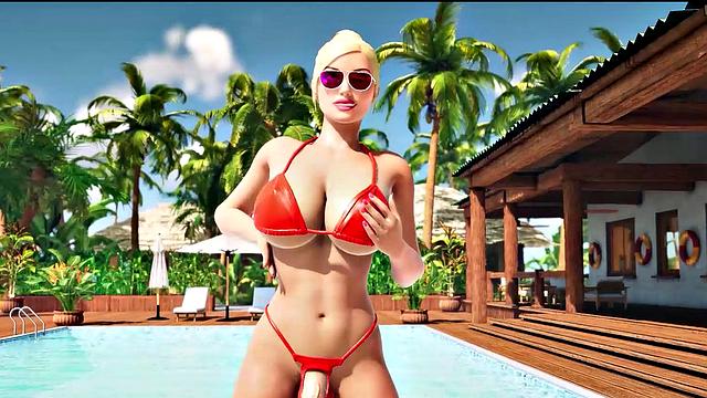 Futa3dX - Hot Babe Gets Fucked By 2 Big Dicked Futa Hotties