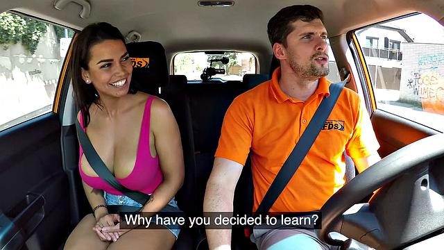 Horny brunette with big tits gets a free ride in reverse cowgirl with pussy fingering and titjob