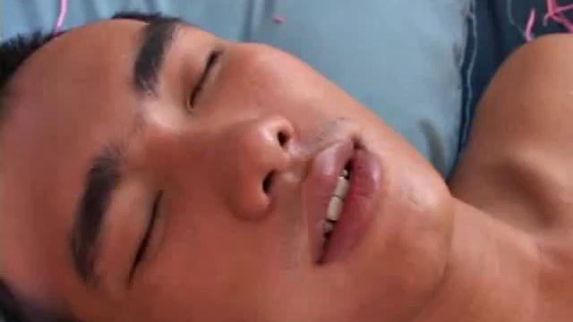 Partying slim Asians giving blowjobs in group