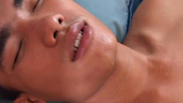 Partying slim Asians giving blowjobs in group