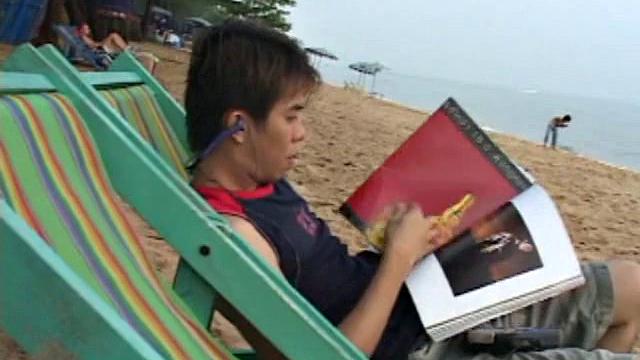 Showering Asian twinks exchanging before 69 on bed