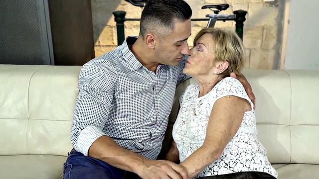 Old granny loves doggystyle by big white cock